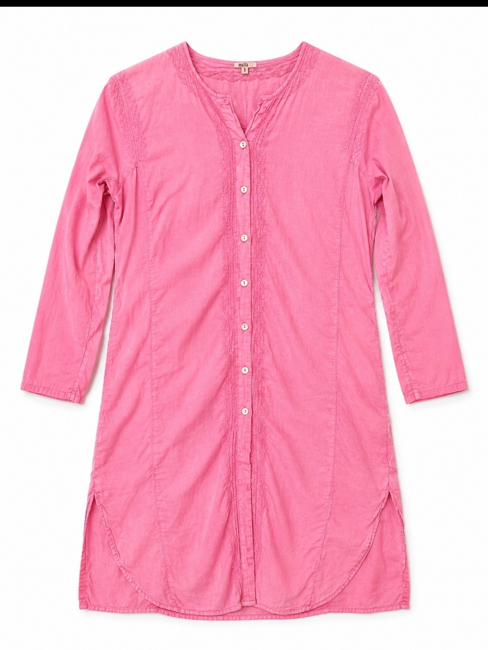 Matta cotton shirt midi dress - Pink Size Small